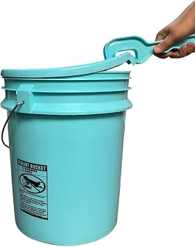 5-Gallon Bucket Pail Container with Lid | Metal Handles with Plastic Grip for Easy Carrying | Easy Stack and Store | Heavy-Duty Extra Durable | Food Grade | BPA Free + Opener Tool Blue