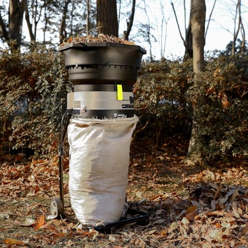 Image of Electric Leaf Mulcher /Shredder: DEKOPRO 15-Amp 8200RPM Motor for 17:1 Reduction Ratio, Adjustable Control Dia with Leaf Scoops Spade and 20 Cutting Lines