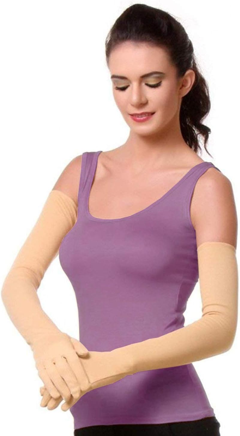 BEAUFEE (24 Inch) [Double Layer] First Time In The Market | Cotton Full Hand Driving Gloves For Woman | Girls | Ladies, Dust and Sun Protection | Double Layer Protection (HG1968) - Try Once