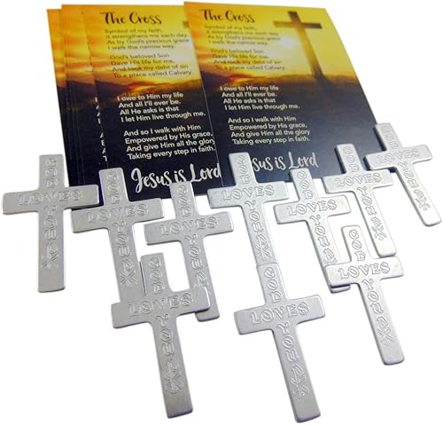 Miniatura 4 de Westmon Works God Loves You - Cruz de bolsillo de metal con juego de regalo de tarjeta sagrada, 10 unidades