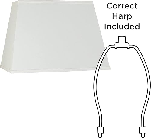 Miniatura 7 de Pantalla rectangular grande de lino marfil de 14 pulgadas de ancho x 6 pulgadas de profundidad en la parte superior y 18 pulgadas de ancho x 12