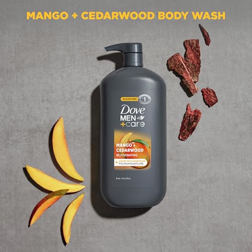 DOVE MEN + CARE body and face wash rejuvenating mango + cedarwood for Men, with 24-Hour Nourishing Micromoisture Technology, 30 oz - Image 5