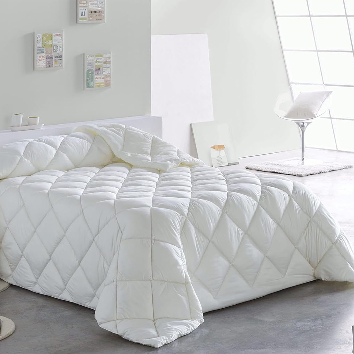 various Relleno de Edredón y Nórdica de 400 Gramos, Fabricado en España con Fibras Vírgenes, Huecas y Siliconadas para Calidez y Comodidad Duraderas (260 x 240 cm)