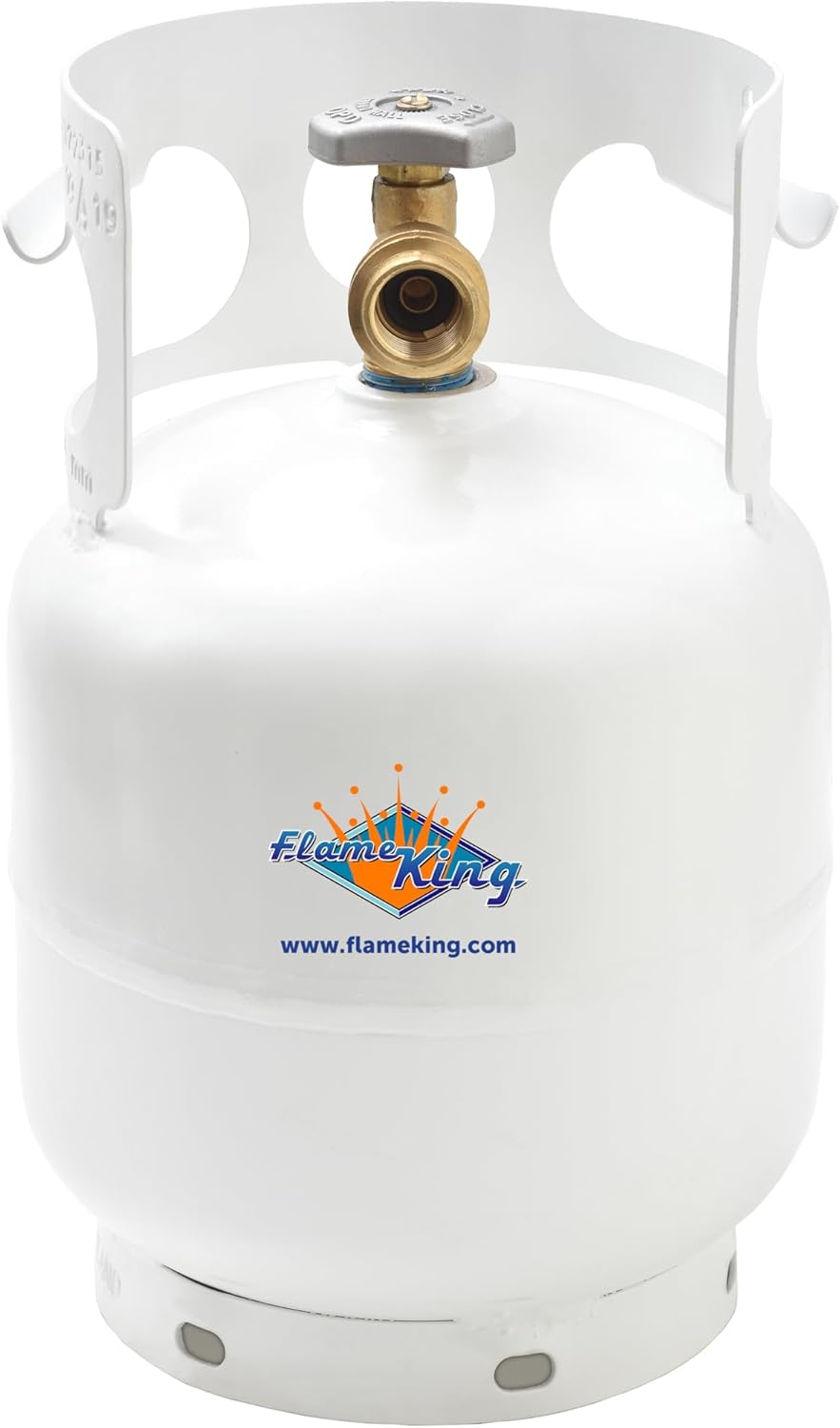 Flame King YSN5LB 5LB Propane Tank Cylinder with OPD Valve - DOT Certified for Camping, Grills, Fire Pits, Overlanding, White