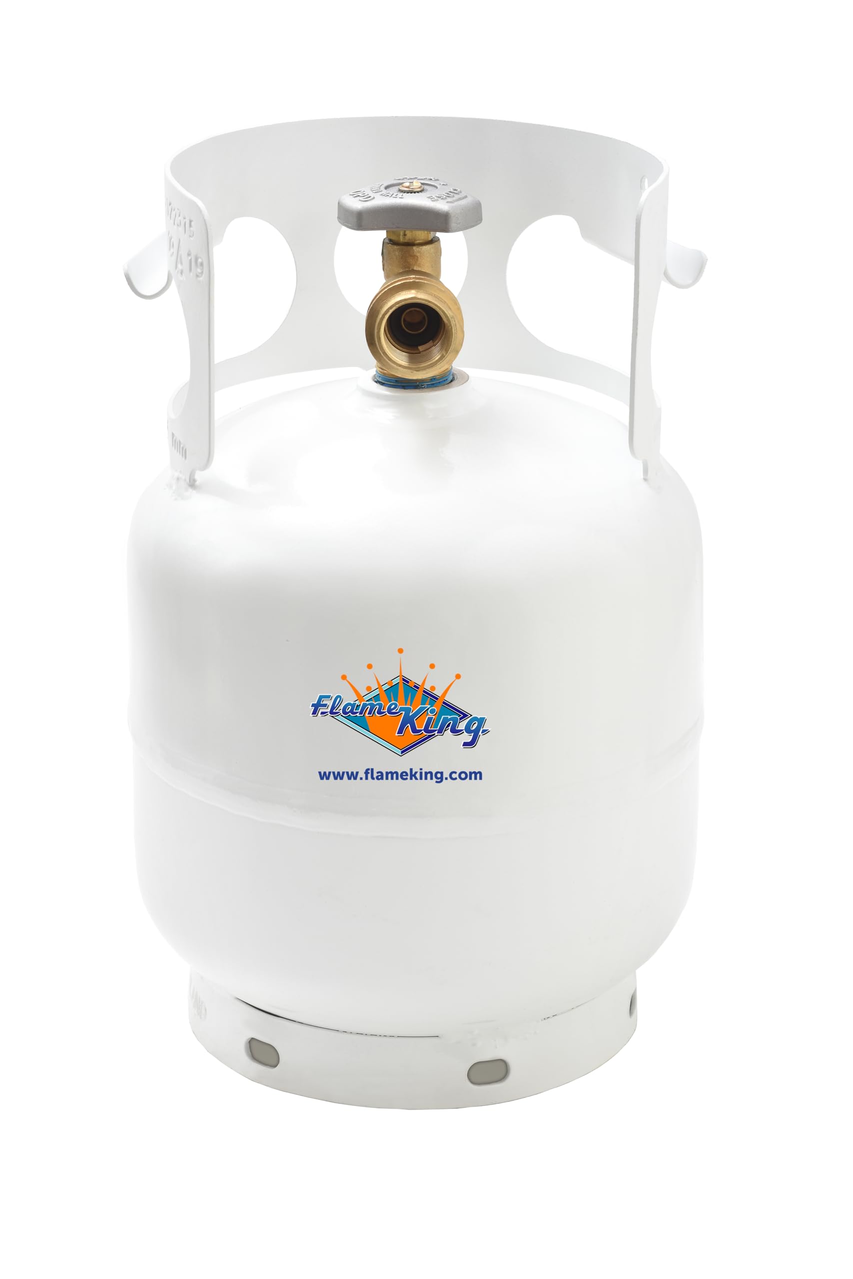 FLAME KING YSN5LB 5 Pound Propane Tank Cylinder, Great For Portable Grills, Fire Pits, Heaters And Overlanding, White