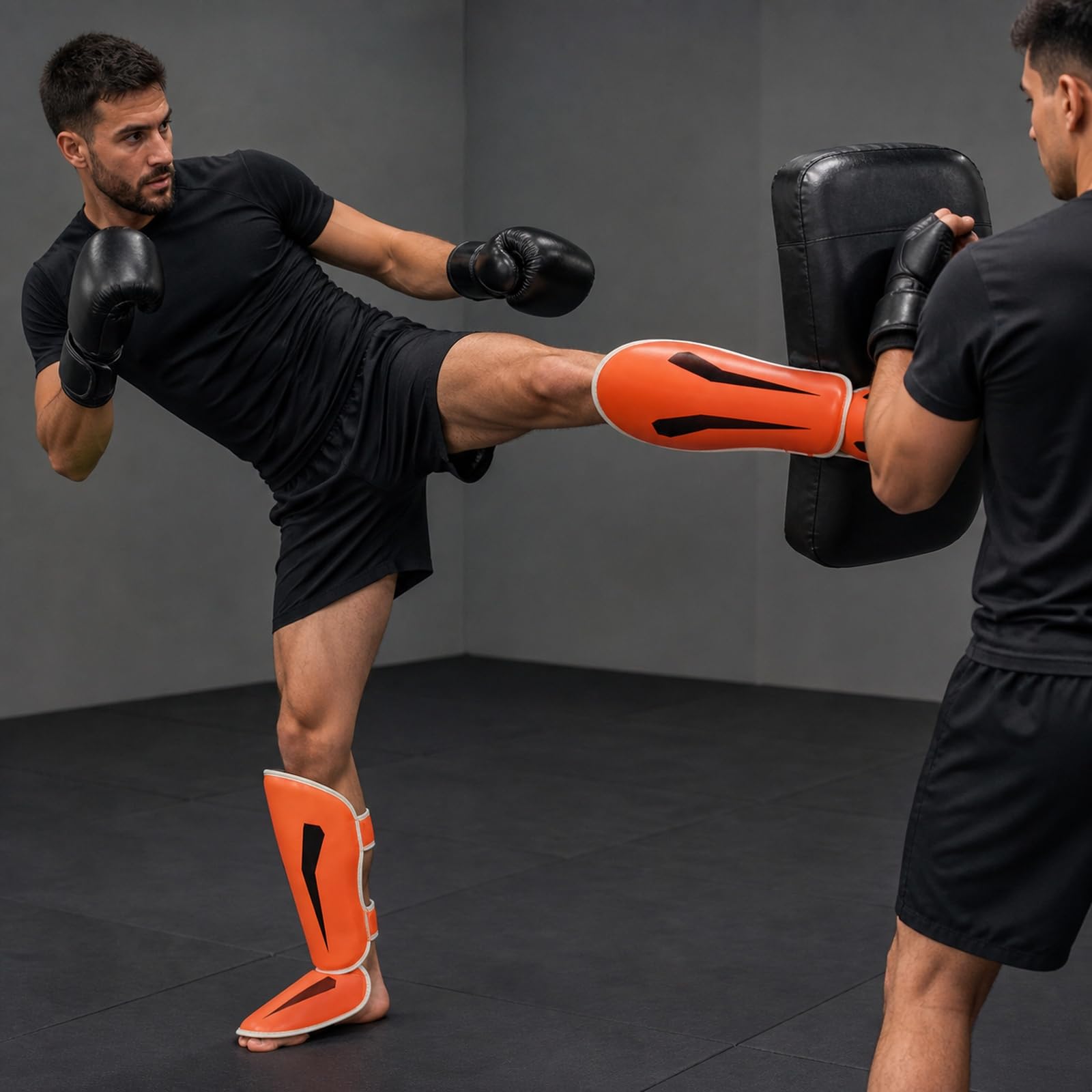 Piedi Protezione Shin Guard,Parastinchi Piedi Protezione Shin Guard,Boxing Parastinchi Uomo e Donna,Regolabili,vestibilità Sicura,Comodo,per Boxe,Taekwondo,Sport da Combattimento
