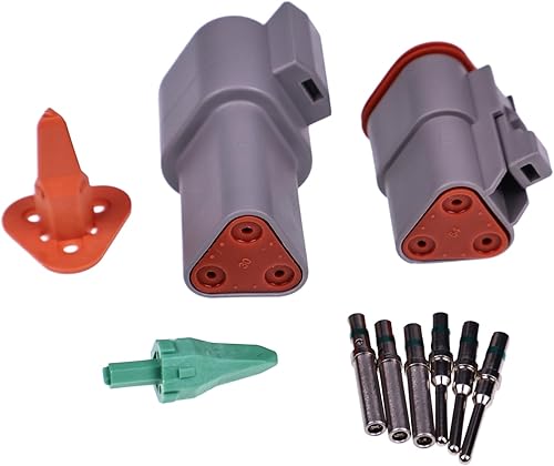 Miniatura 3 de FridayParts DT Deutsch Kit de conectores impermeables con contactos sólidos de 14 AWG (1 juego de 2/3/4/6/8/12 pines)