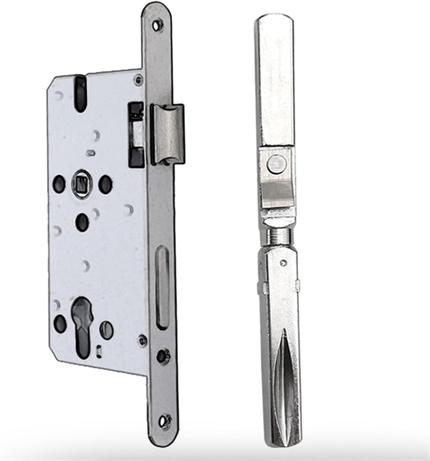 Side Length 8x8mm Door Lock Transmission Rotating Rod Lock Body Square Steel Door Handle Connecting Rod with Rotating Axis 1Pcs(130mm)