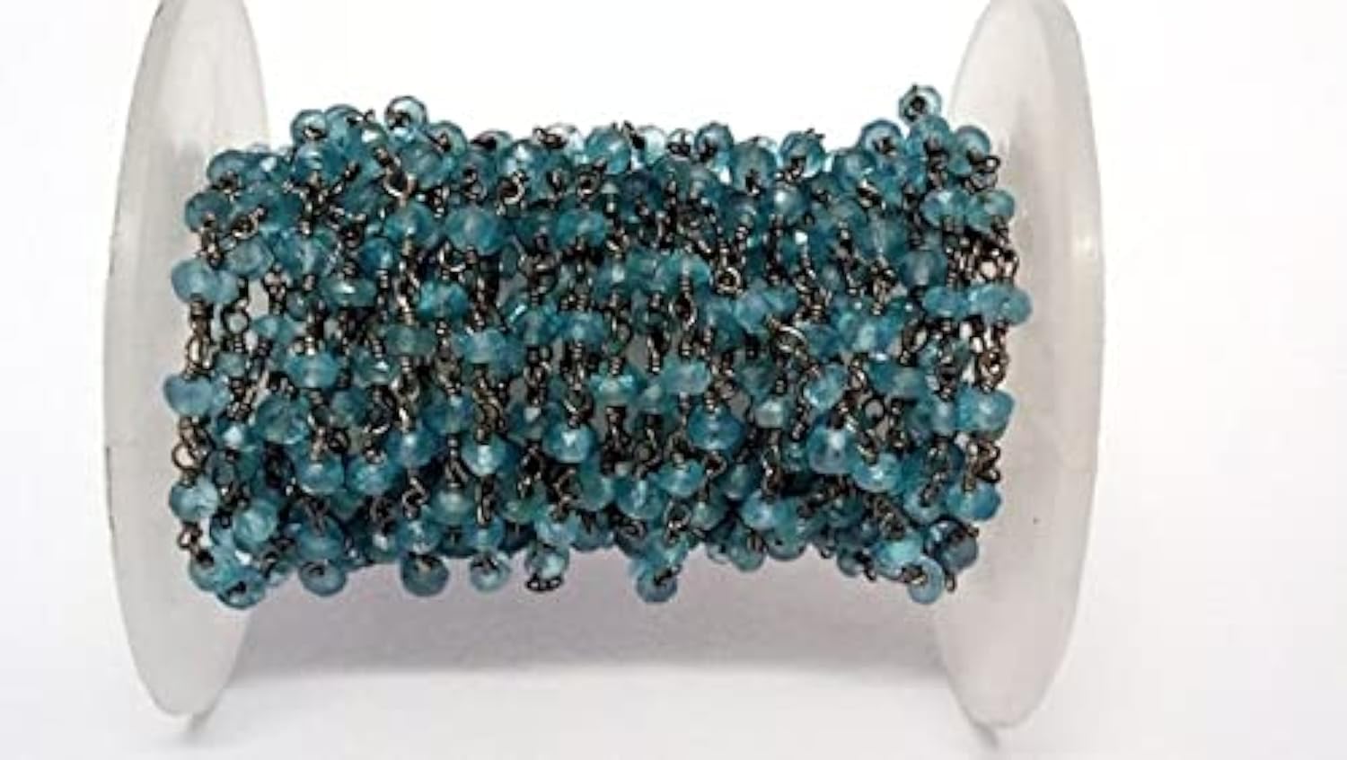 Chaîne en fil enroulé d'apatite bleue 3-4mm solide et résistante pour joaillerie DIY