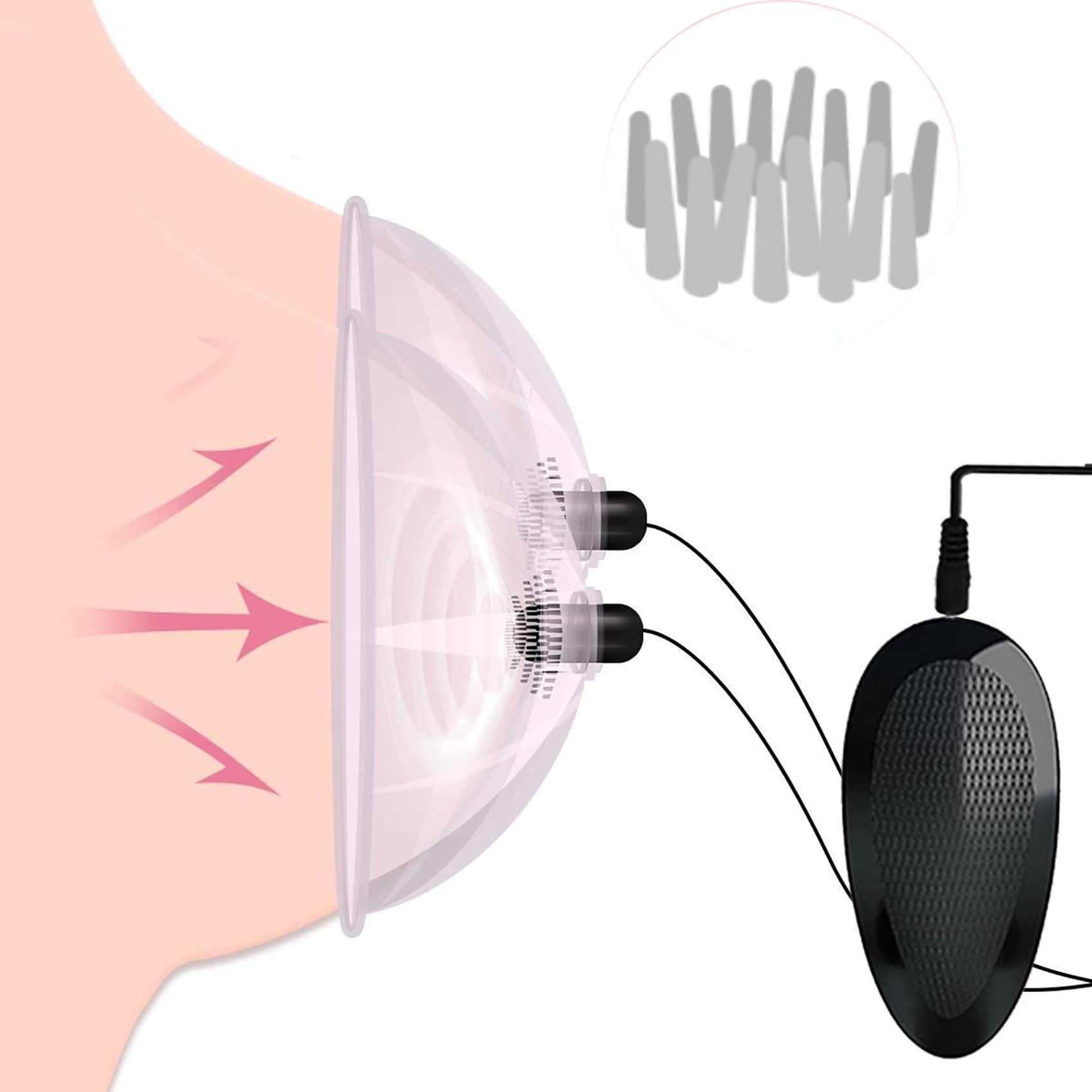 Elektrisch Nippelsauger Brustwarzen Vibratoren Für Sie Silikon Milchpumpe Nippel Sucker Vibrator Brust Stimulation Massagegerät Mit 3 Vibrationsmodi / 9 Frequenzen Sexspielzeug,Rosa,USB
