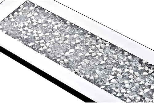 Miniatura 6 de Pibeyer Crystal Crush Juego de Portavelas de Pared de Diamante de 2, Apliques de Velas Rectangulares con Espejo Plateado, Decoración de Pared para