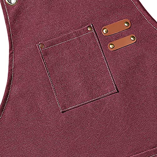 image for AFUN Chef Aprons for Men Women with Large Pockets, Cotton Canvas Cross