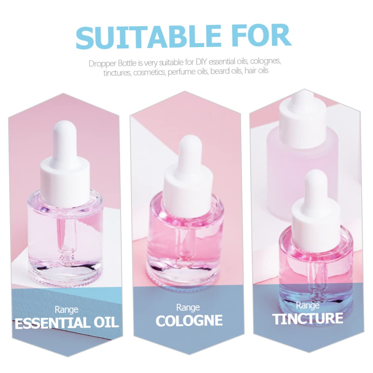 20pcs Essential Oil Glass Bottles Dropper Dropper Bottles Portable for Aromatherapy