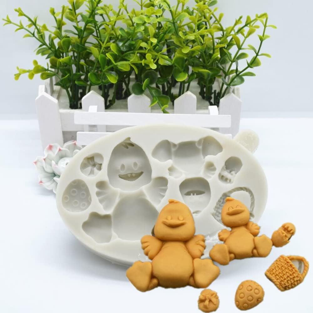Duck Basket Egg Resin Silicone Cake Mold Dessert Baking Bunny