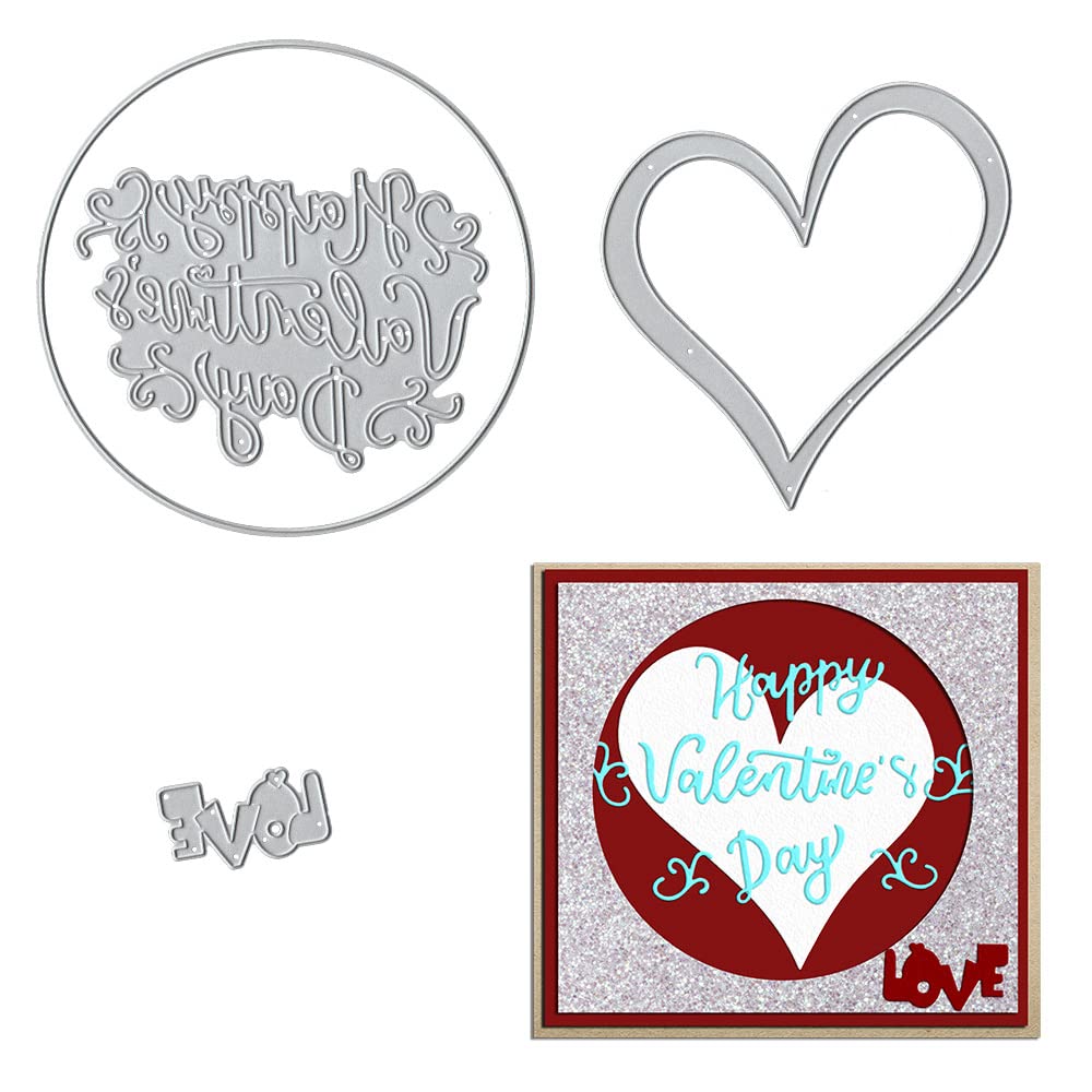 Troqueles De Corte Metal Con Globo Amor Valentín Plantillas Para