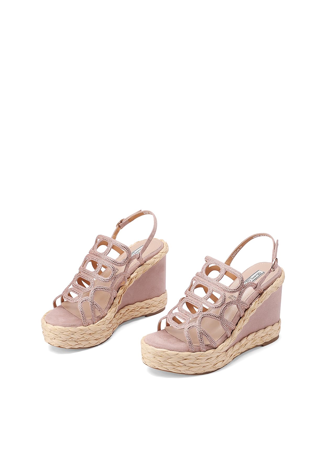 QUEEN HELENA Zeppe con Strass Sandali con Plateau Casual Donna ZM9648