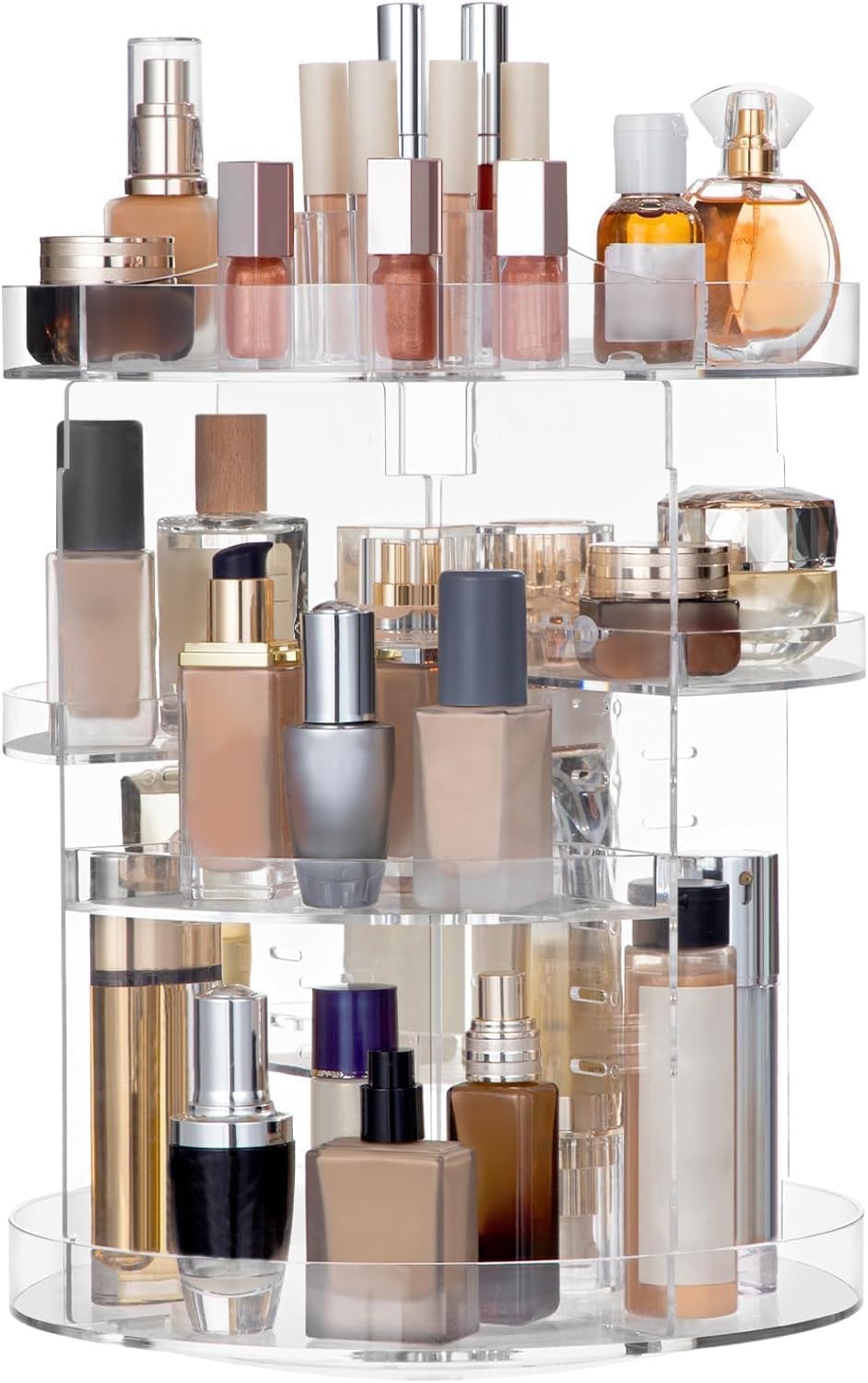 HBlife 360 Rotating Makeup Organizer Plus Size Adjustable Carousel Large Capacity Revolving Perfume Organizer Skincare Organizers Cosmetic Storage