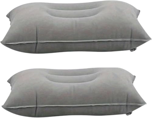 Inflatable Camping Pillows, Grey, Lightweight Travel Pillow, 2 Pack