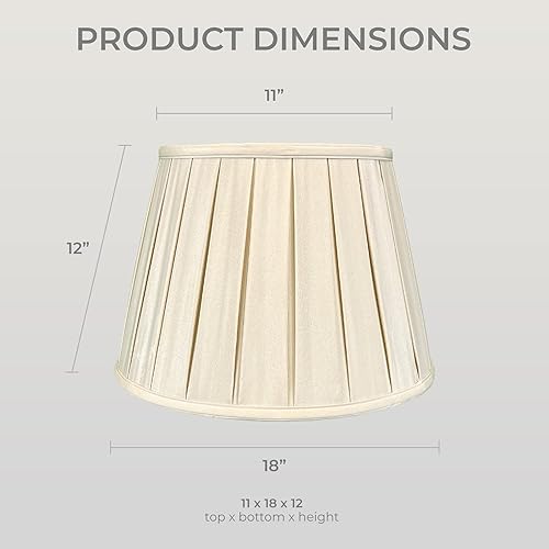 Miniatura 6 de Royal Designs - pantalla para lámpara Empire de doble pliegue inglés, Beige, 11 x 18 x 12 pulgadas