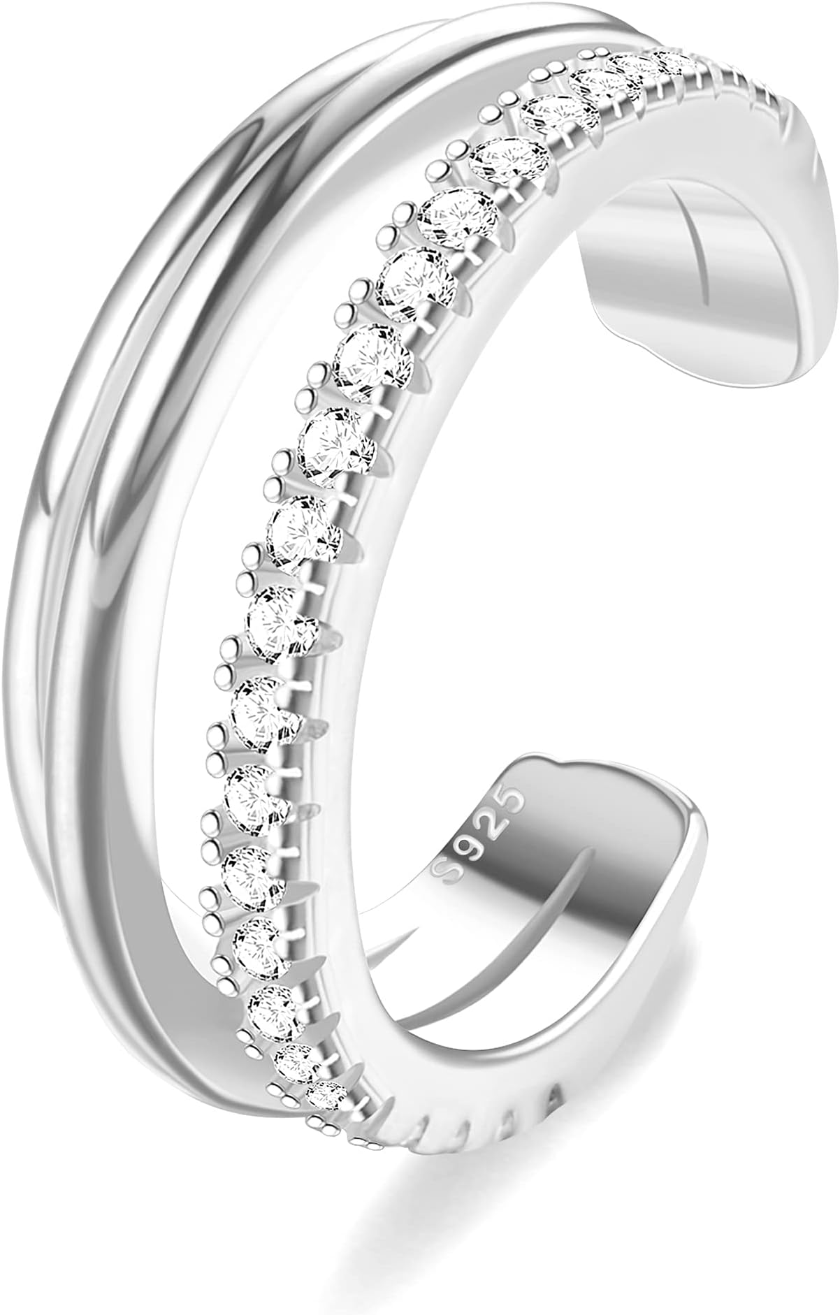 925 Sterling Silver Ear Cuff Earrings CZ Non-Piercing Fake Helix Cartilage Cuff Earrings Conch Gold Cuffs Earrings for Women Various Styles