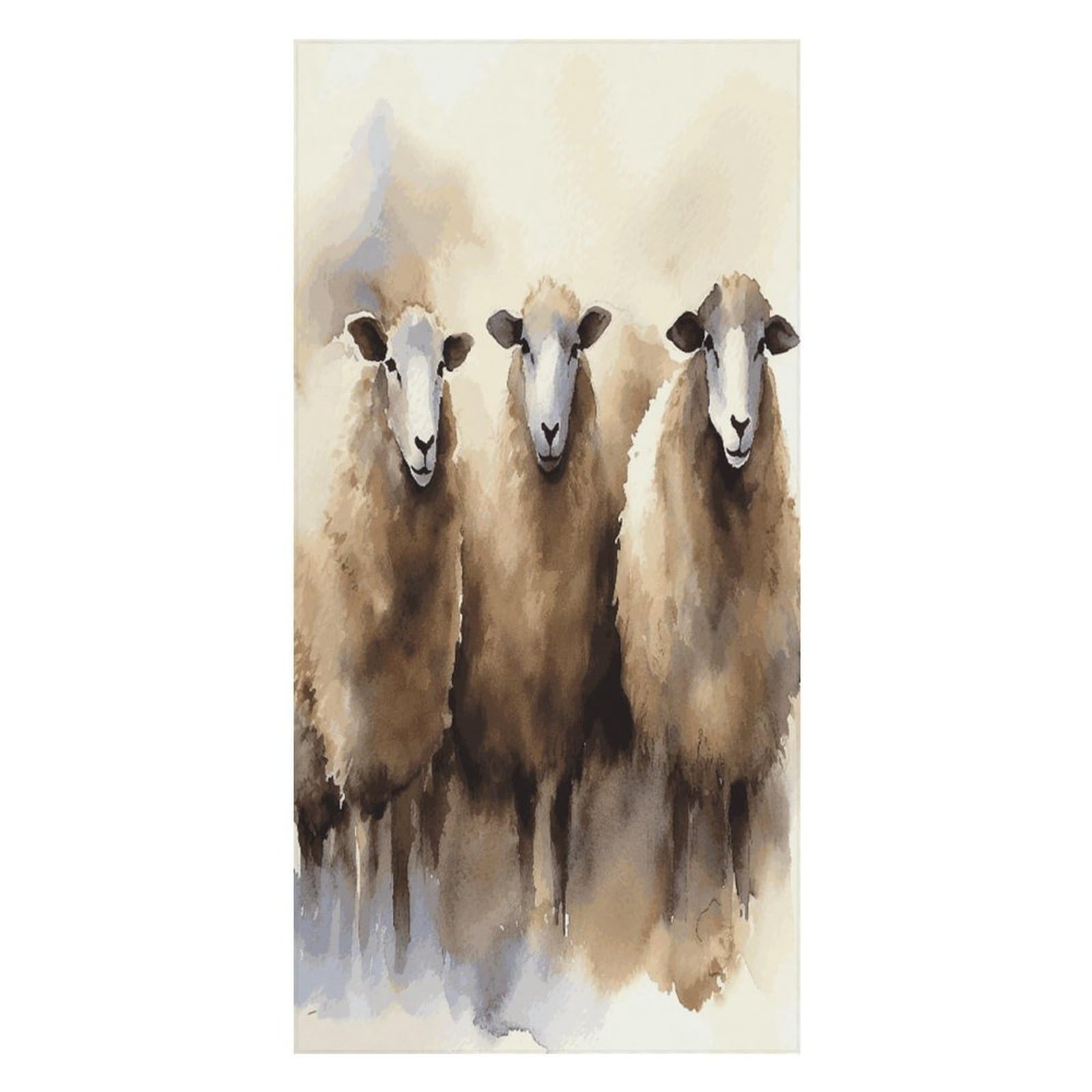 Adfgyerh Unisex Style Sheeps Watercolor Bath Towels Beach Towel Lightweight Quick Dry, Bath Towel For Travel Sports Pool Swimming Bath Camping Yoga Adults160x80cm