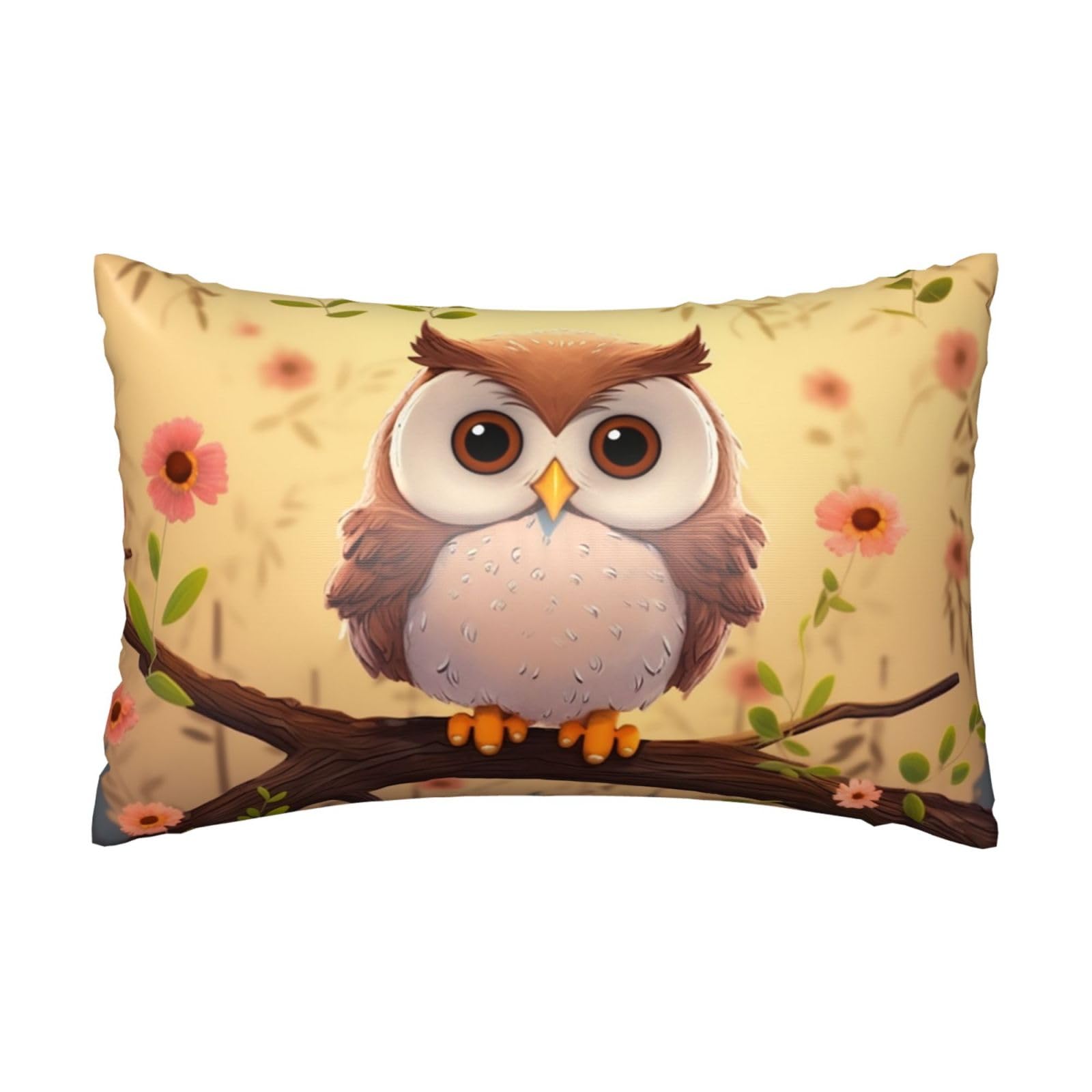 Satin Pillowcase for Hair and Skin, Cute owl Pillow Case Queen Size 20x30 Inches, Cooling Silky Pillowcases with Zipper Ultra Smooth and Soft Pillow Cover for Sleeping