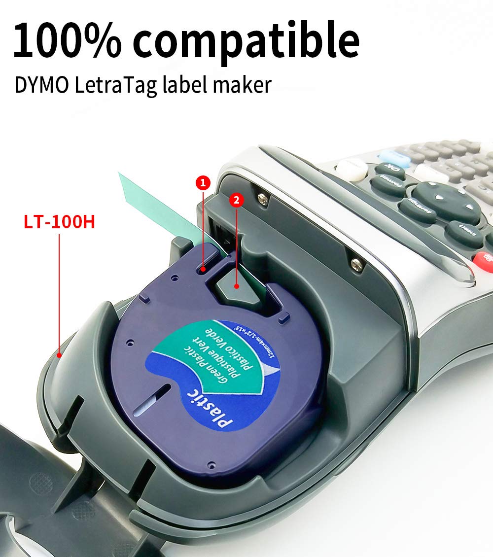 Label Orison 91204 91334 LetraTag Label Tape Plastic Compatible with Dymo Label Maker Refills LT100H LT100T QX50 - Image 2