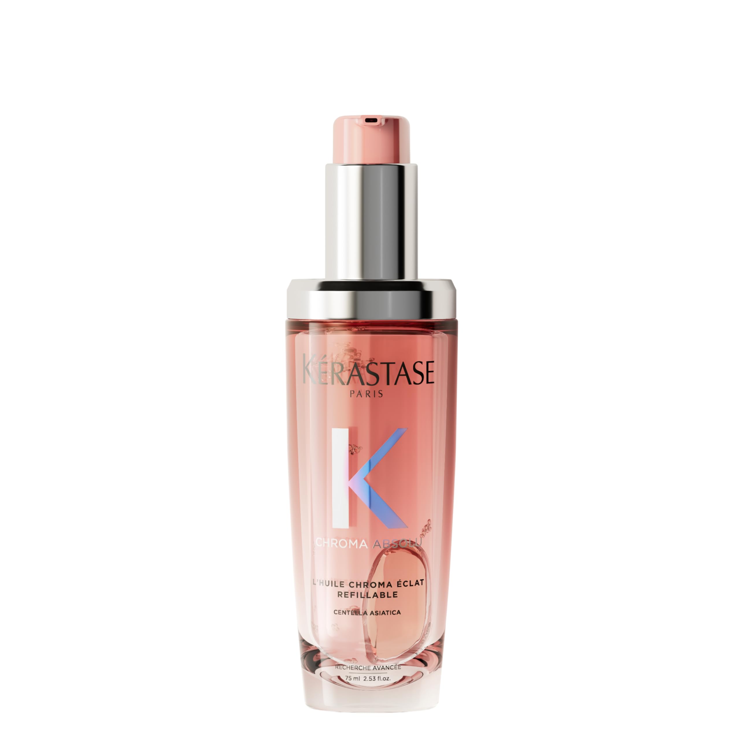 Kérastase Chroma Absolu, Aceite Capilar Reparador Sin Aclarado, Aporta Brillo y Preserva el Color, Para Pelo Coloreado Sensibilizado y/o Dañado, Aceite Recargable, 75 ml