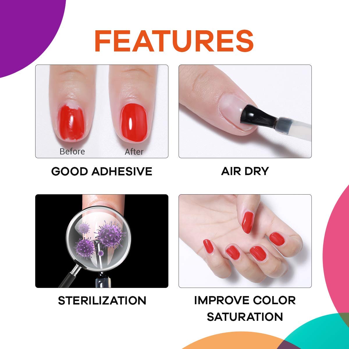 Nail Prep Dehydrator, Bonding Primer for Gel Polish Acrylic Powder, Nails Protein Bond Acid-Free Fast Air-Dry, Base Varnish Manicure Bonder Liquid 0.5oz : Everything Else