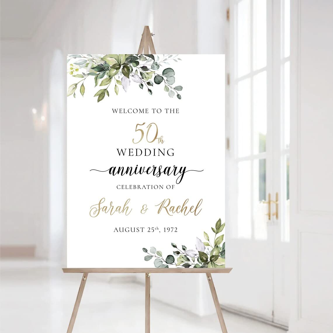 Amazon.com: 50th Wedding Anniversary Sign, Minimalist 50th Anniversary ...