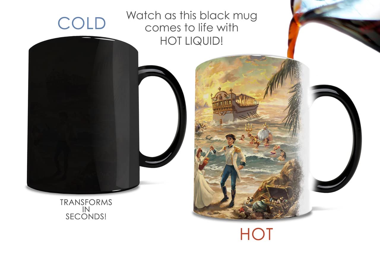 Morphing Mugs Disney – La Sirenita – Celebration of Love – Una taza de cerámica que cambia de color de 325 ml – Imagen revelada cuando se añade líquido caliente