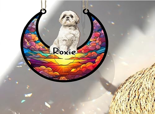 Vista 351 de LOVELYPOD Adorno de Navidad personalizado de perro pastor alemán, atrapasoles conmemorativo, adorno de Navidad de pastor alemán con nombre, pérdida