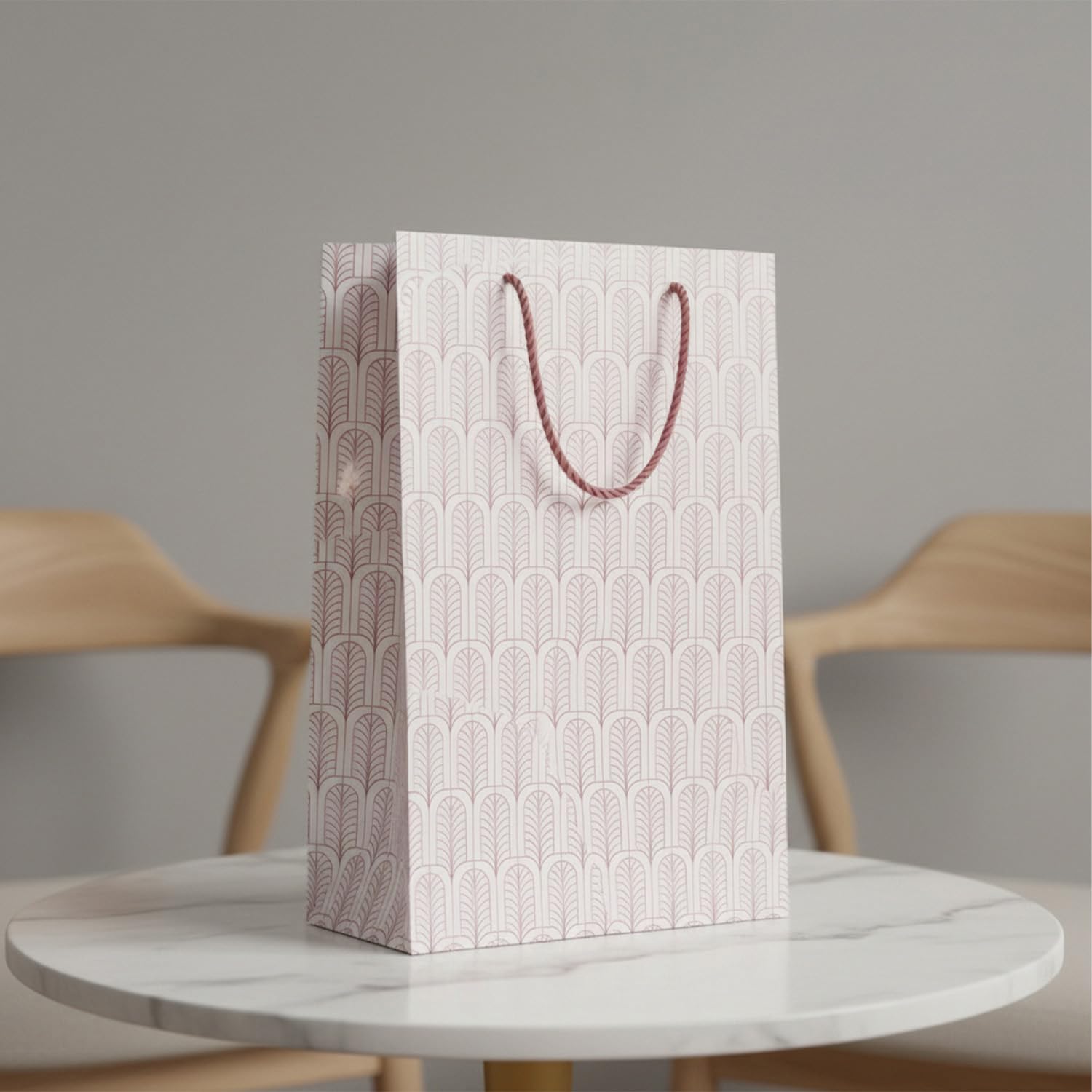 Prettykrafts Premium Gold Leaves Print Gifting Carry Bag | Pack of 5 | 38x28x9 cm | Large Size | Reusable & Eco-Friendly Paper Bags for Gifting, Parties, Return Gifts, Shopping and Special Occasions