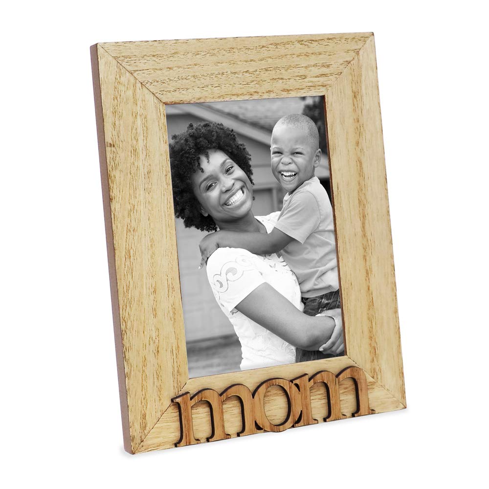 Cadre photo Mom en bois naturel pour cadeau de fête des mères