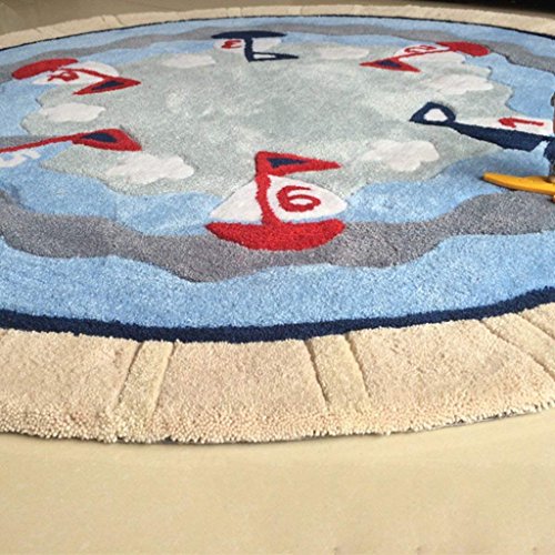 Tapis rond voilier de style européen au design méditerranéen raffiné
