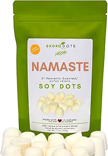 NAMASTE Wax Melt Scented Soy DOTS- Made in Canada-21 Skore melts create beautiful candle aromas -Eco Responsible Rice Paper Pouches reduce plastic waste -100% pure soy wax-Use in your favourite home decor candle wax warmer