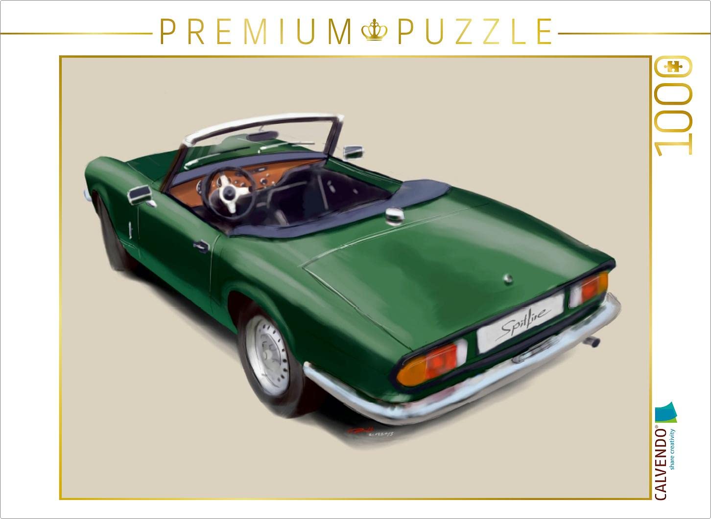 Triumph Spitfire 1000 Teile Puzzle quer: Spitfire Illustration