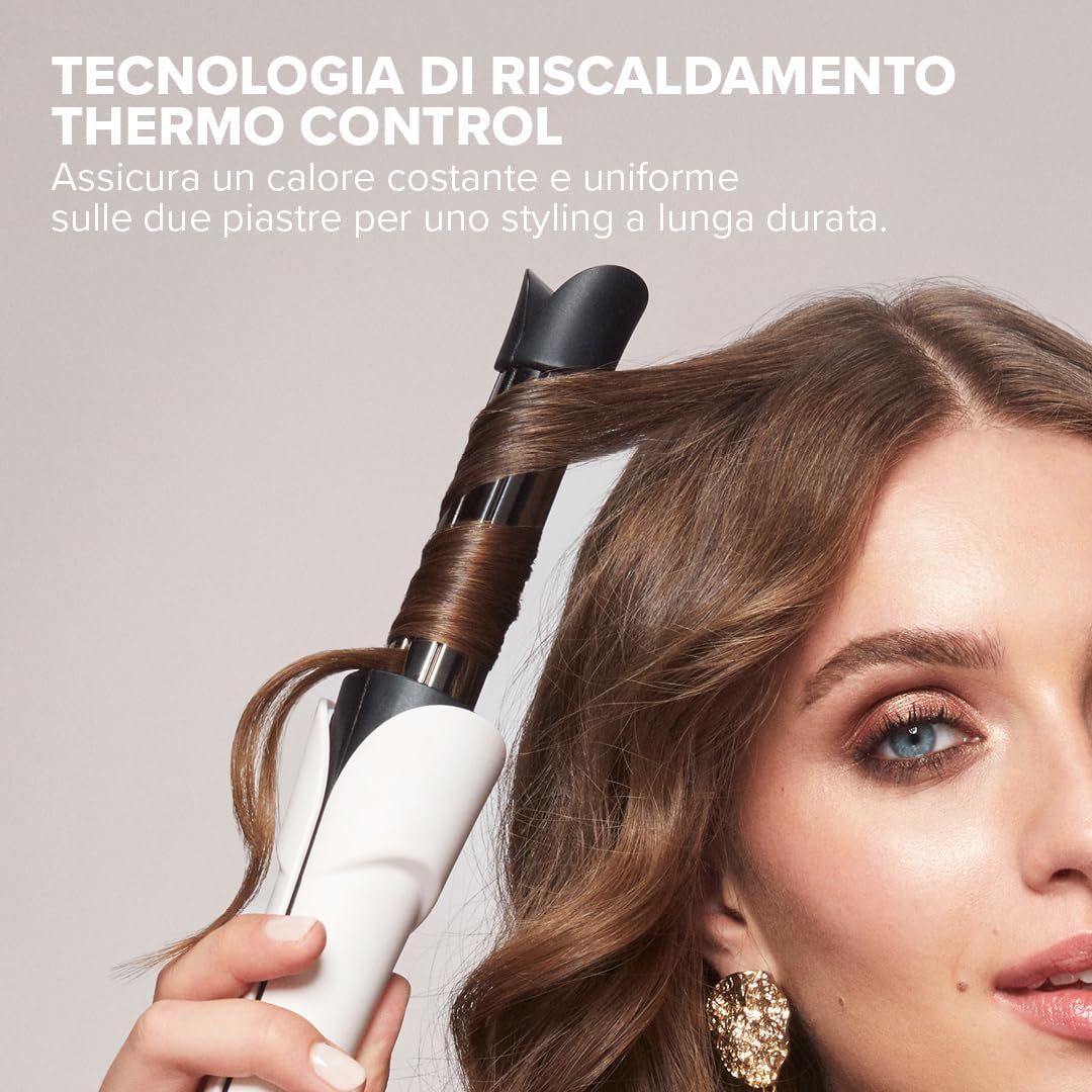 Bellissima Imetec Instant Curls & Waves, Ferro arricciacapelli per onde, Thermo Control, diametro 25 mm, Temperatura Regolabile 170°C-210°C, Riscaldamento Rapido, Autospegnimento, Fermacavo