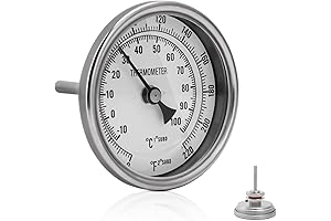 FERRODAY 3" Dial 2" Probe Brewing Thermometer