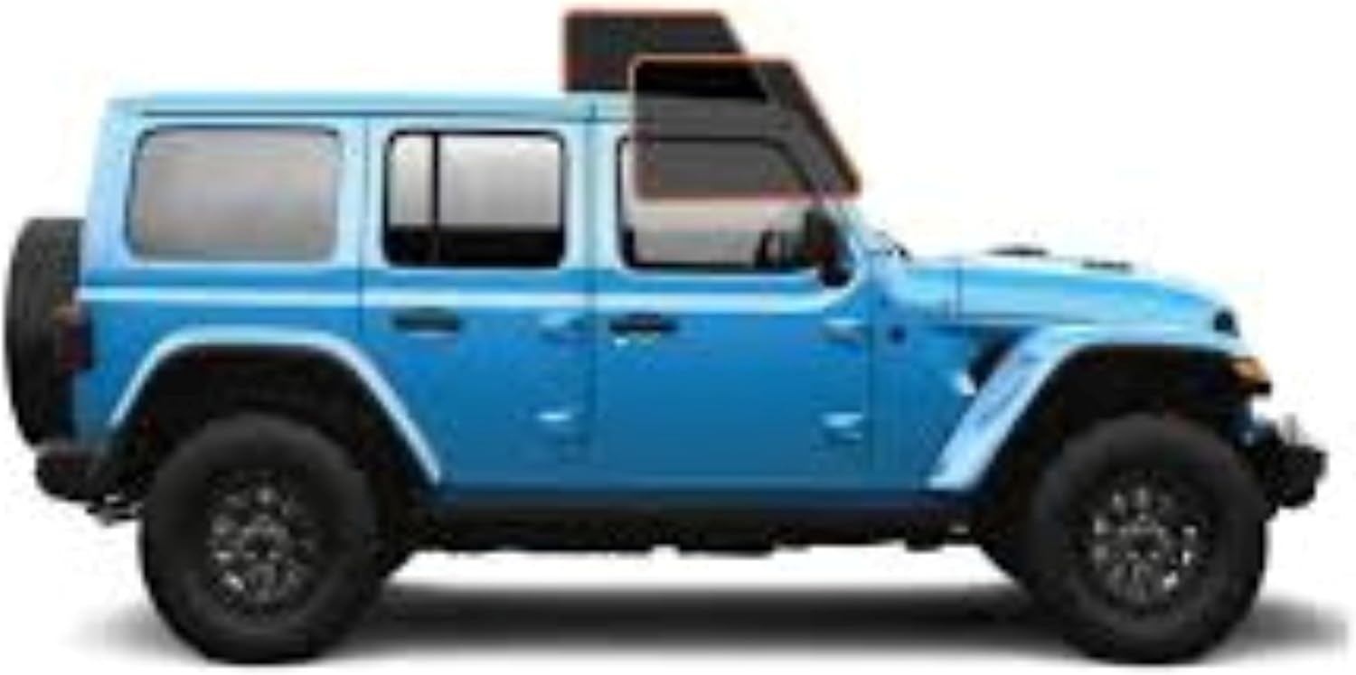 Precut Two Ply Premium Window Tint Film for Jeep Wrangler JL 4 Door 2019-2026 Nano Carbon Window Tint Film 2 Front Windows (3% Shade)