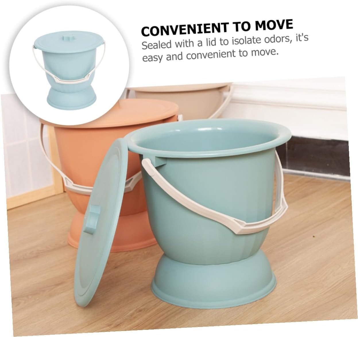 Portable Urinal Pot for Adults Lightweight High Base Chamber Pot Random Colors for Pregnancy Home Use Stable Non Slip Bed Pan for Easy Carrying Cleaning