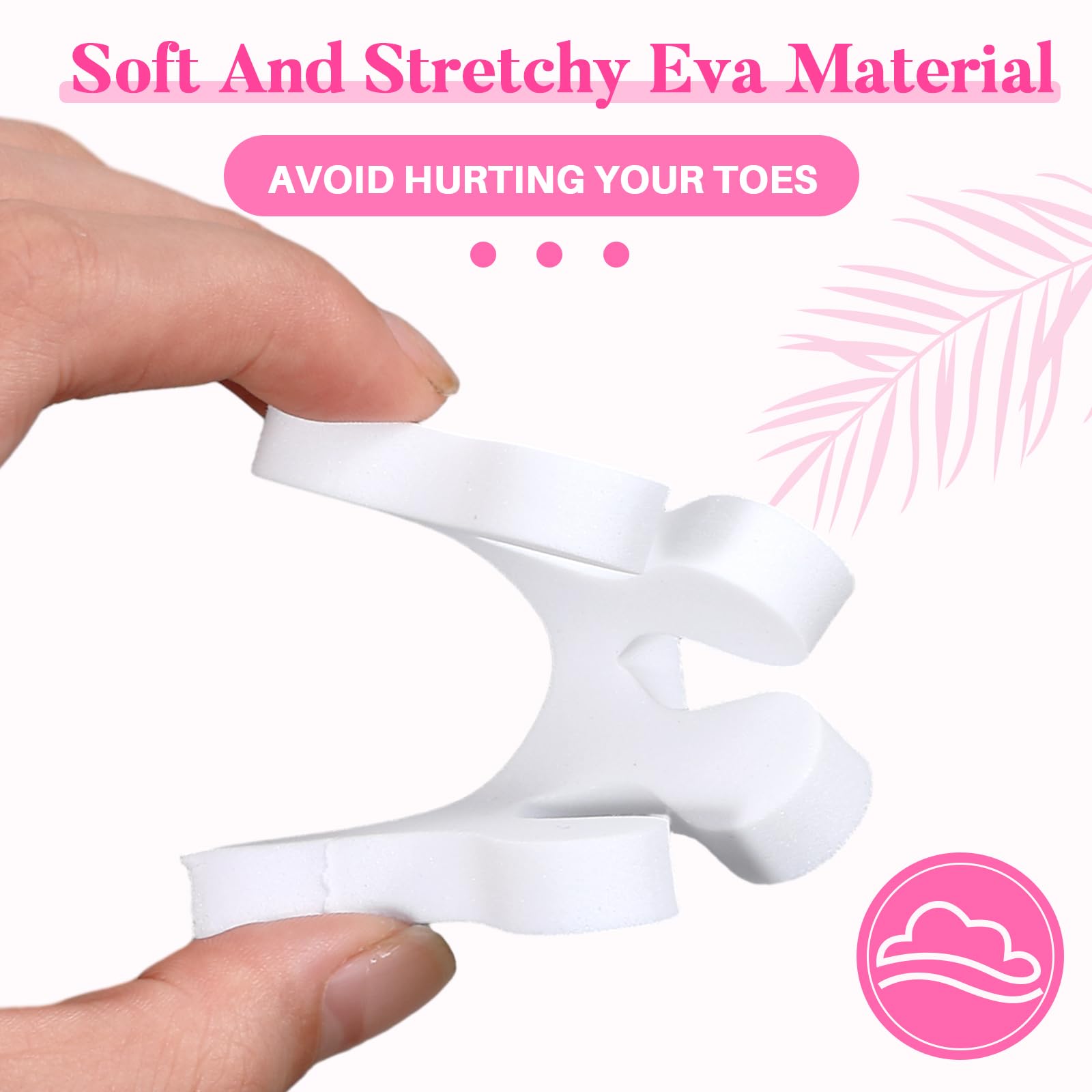 Mumufy 500 piezas (250 pares) separadores de dedos de los pies, kit de herramientas de pedicura, pintura artística de dedos suaves para spa (blanco)
