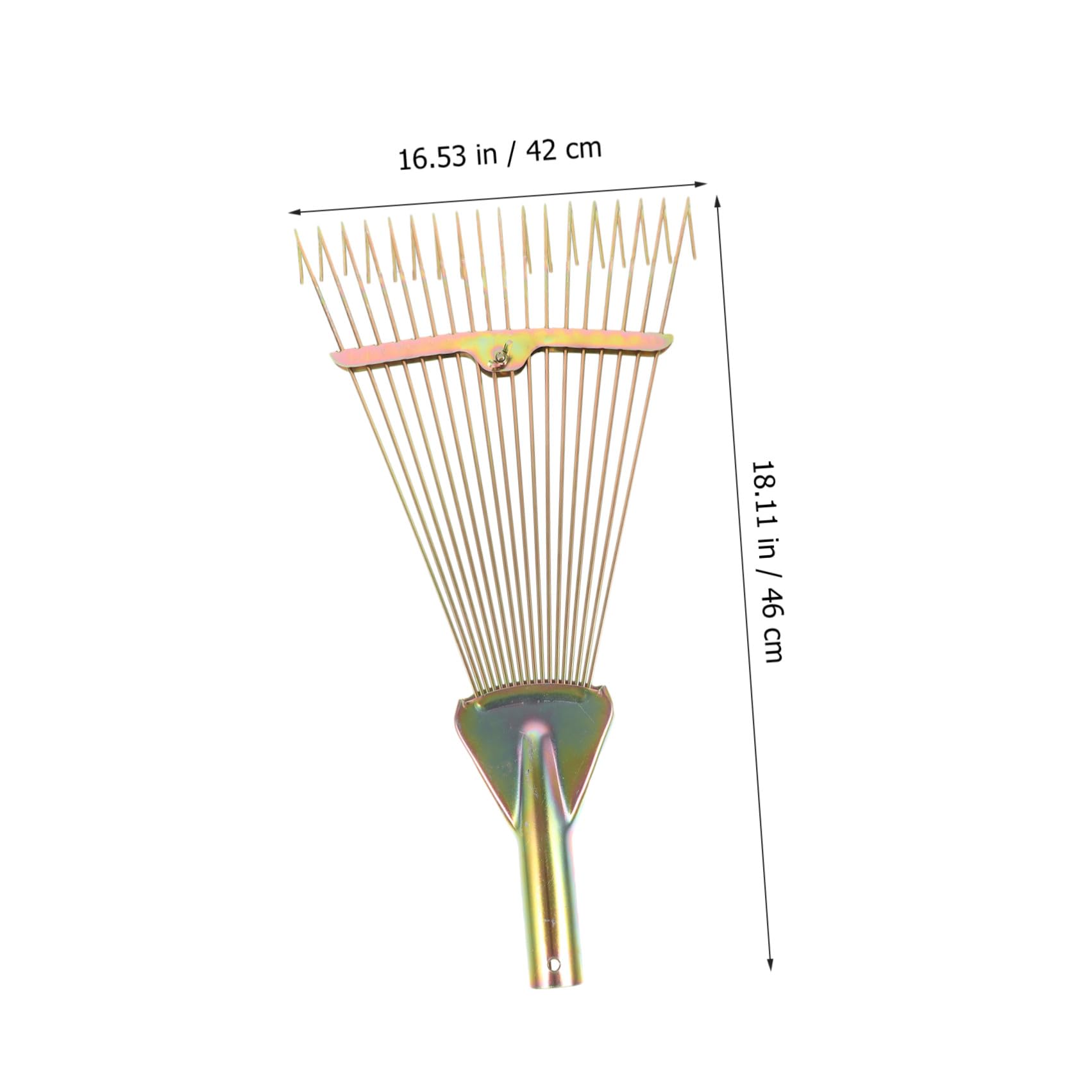 DOITOOL Gartenrechen aus Stahl mit Faltbarem Kopf Kleiner Rasenrechen für Laub und Gras Robuster Drahtrechen für Garten und Rasenpflege
