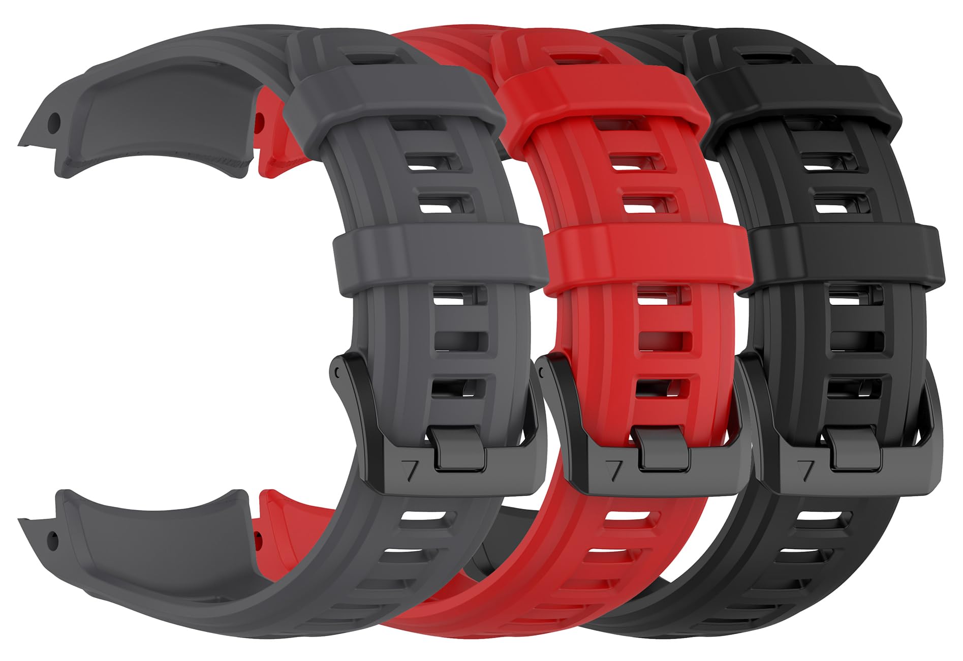 3Pack Watch Band Compatible with Garmin Instinct 3 Case 50mm Solar, Strap Width 26mm