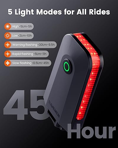 Miniatura 4 de RAVEMEN CL01 - Luz trasera para bicicleta, luz trasera de 300 gran angular para montar en la noche, accesorios de seguridad para luces traseras de