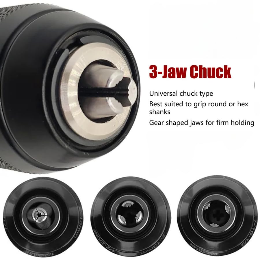 Quick Change Keyed/Keyless Drill Chuck Adapter Converter Conversion Kit, 1/4" Hex, SDS Plus - Image 4