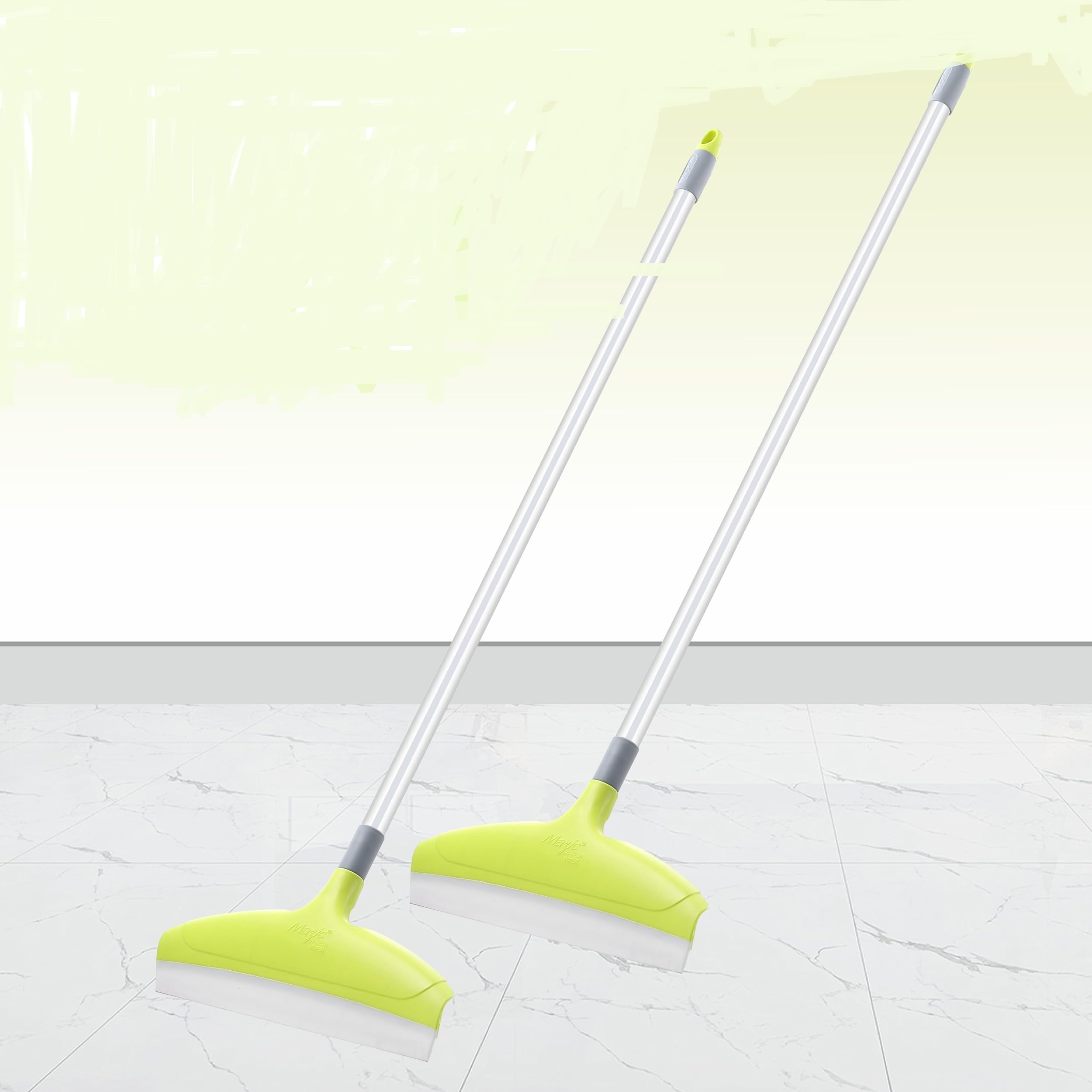 Mazic Squeegee Floor Cleaning Wiper Long Steel Handle with Wide Foam Lightweight for Multipurpose uses Cleaning, Water Swiping - Pack of 2, Yellow (B0BBW7KYTY) Amazon Price History, Amazon Price Tracker