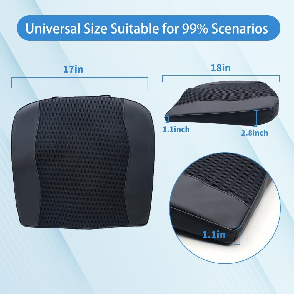 Car Seat Cushion for Long Driving Memory Foam Wedge Leather Cushion for Back Pain & Tailbone Pain Relief Non Slip & Ergonomic Car Seat Pillow Pad, Fit for Most Car Truck Office Chair & Wheelchair