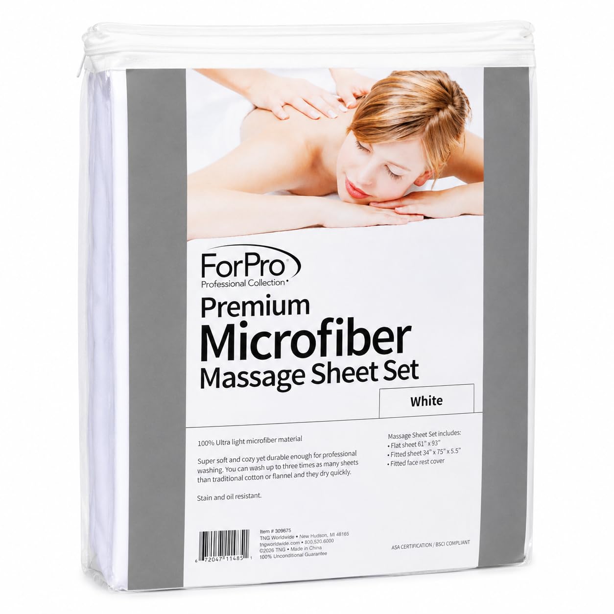 ForPro for Pro Parure de lit 3 pièces en Microfibre de qualité supérieure, Blanc