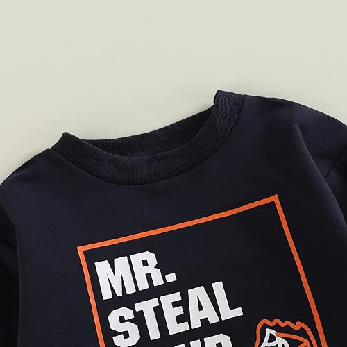 Vista 24 de Sasaerucure Infant Toddler Baby Boy Halloween Outfits Long Sleeve Shirts Pumpkin Sweatshirt with Pants 2Pcs Winter Clothes 2-CD Rojo Verde